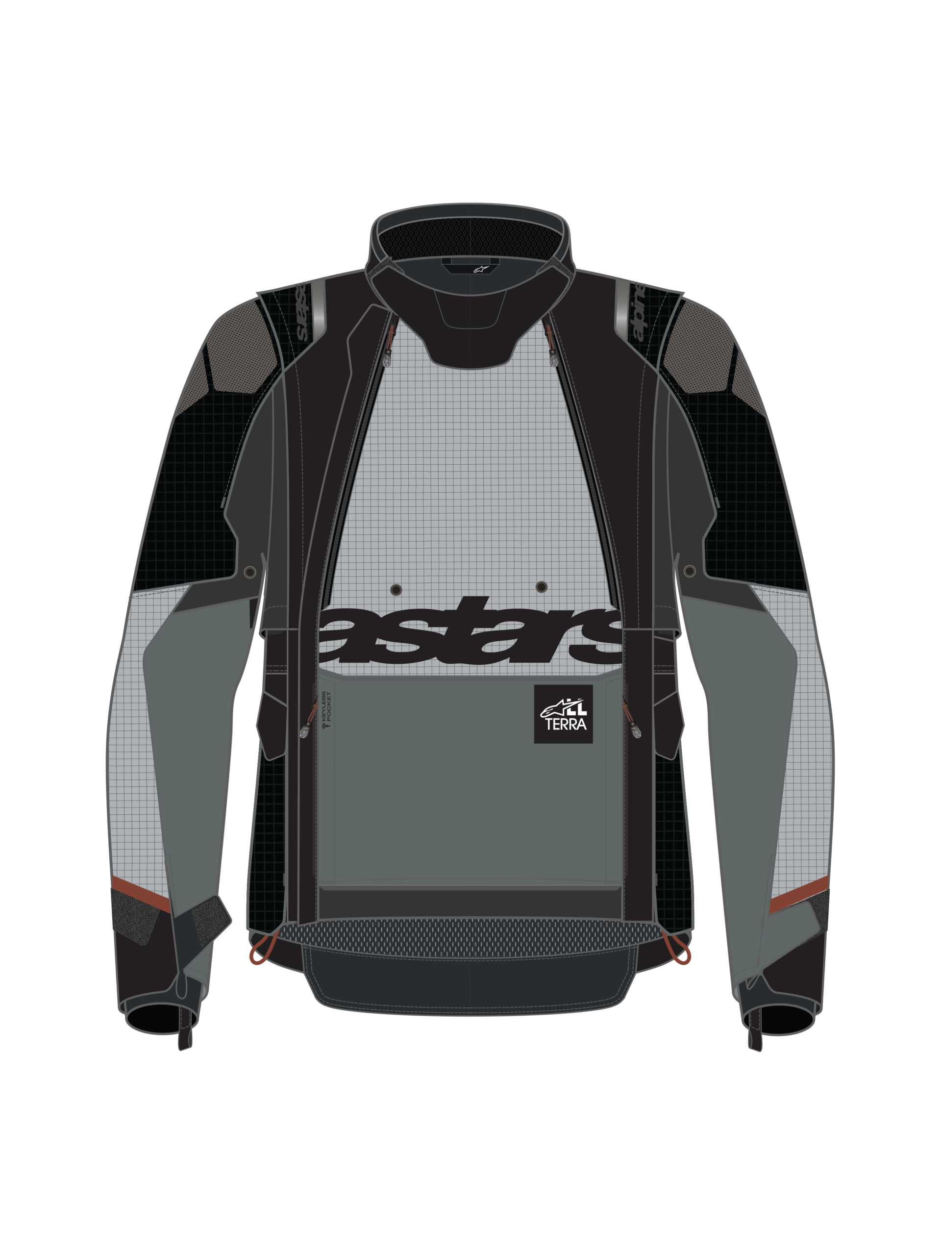CHAQUETA ALPINESTARS HAROK V2 DRYSTAR® DARK GRAY ICE GRAY BLACK
