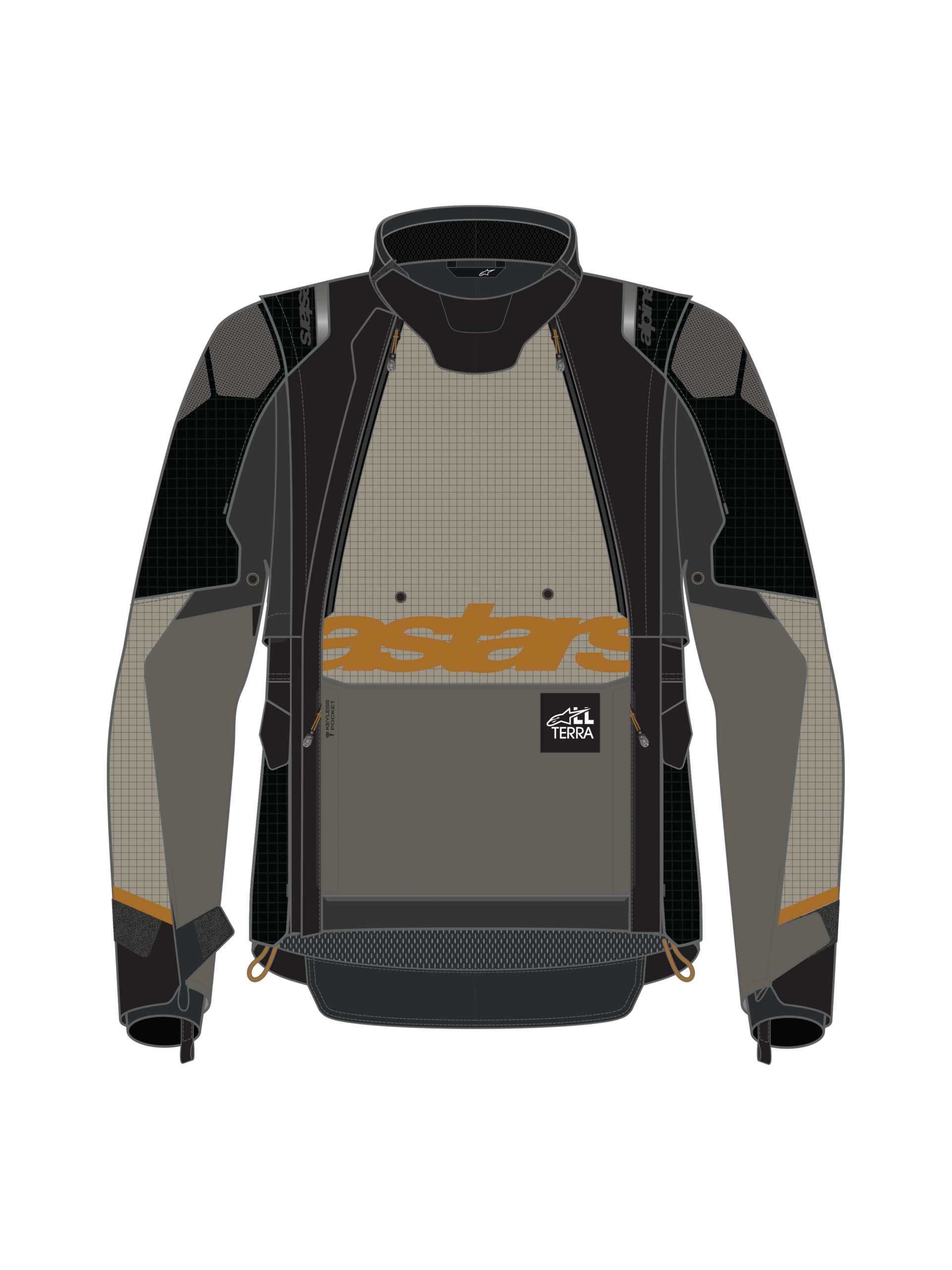 CHAQUETA ALPINESTARS HAROK V2 DRYSTAR® ALUMINUM WALNUT BLACK