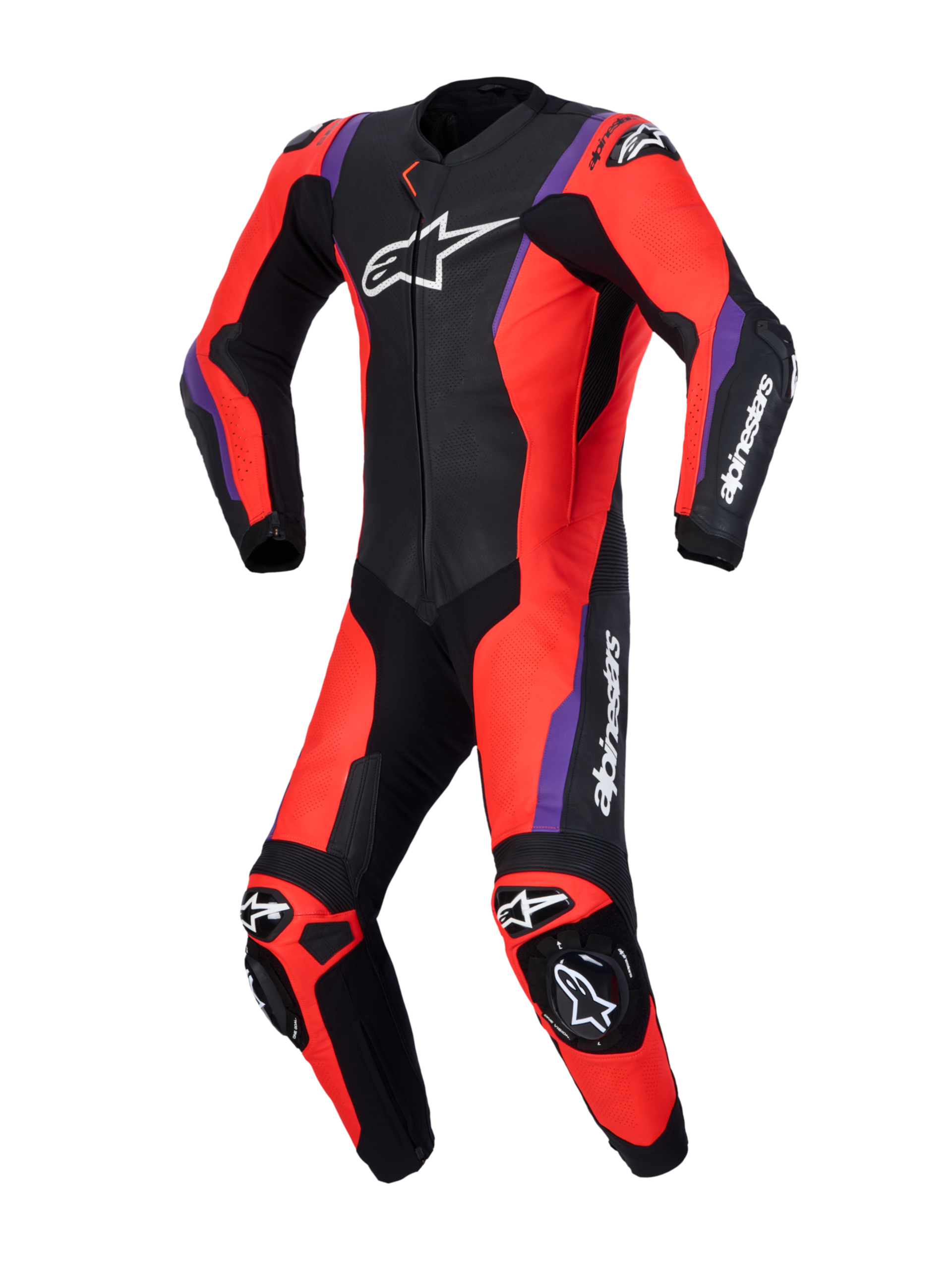 MONO ALPINESTARS MISSILE V3 LEATHER BLACK RED FLUO PURPLE