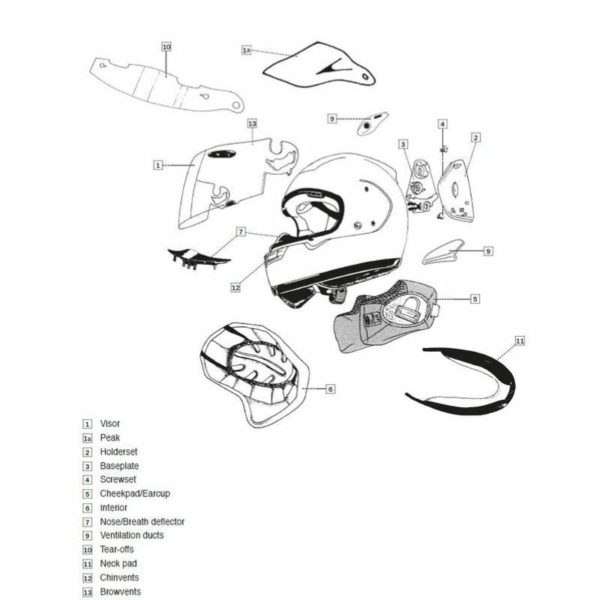 Cubiertas laterales ARAI Rojo (Compatible sistema VAS-V)