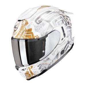 Casco Scorpion EXO-1500 AIR APUS Pearl white-Grey-Gold