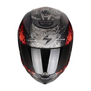 Casco Scorpion EXO-391 WOLF Matt Black-Silver-Red