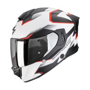 Casco Scorpion EXO-530 AIR CLIP Matt White-Black-Red