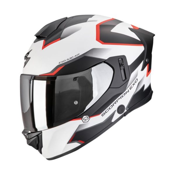 Casco Scorpion EXO-530 AIR CLIP Matt White-Black-Red