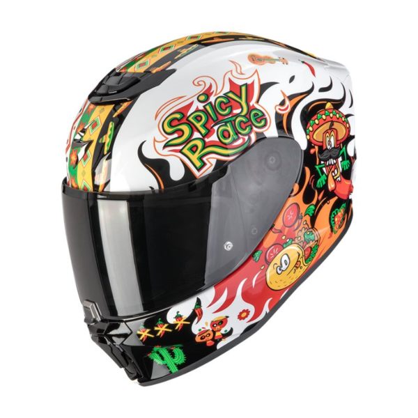 Casco Scorpion EXO-JNR AIR YUCATAN White-Orange-Black