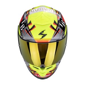 Casco Scorpion EXO-R1 EVO II AIR ARON MISANO Silver-Neon Yellow-Blue