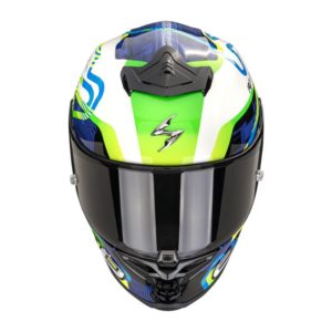 Casco Scorpion EXO-R1 EVO II AIR CORNERING White-Blue-Green