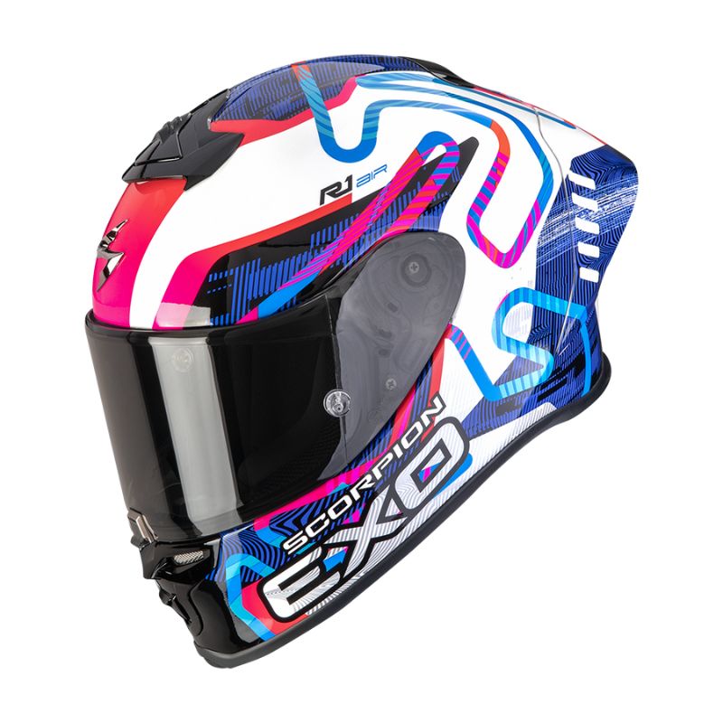 Casco Scorpion EXO-R1 EVO II AIR CORNERING White-Blue-Pink