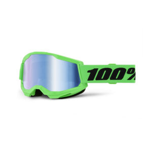 GAFAS 100% STRATA 2 M2 NEON GREEN / AZUL ESPEJO