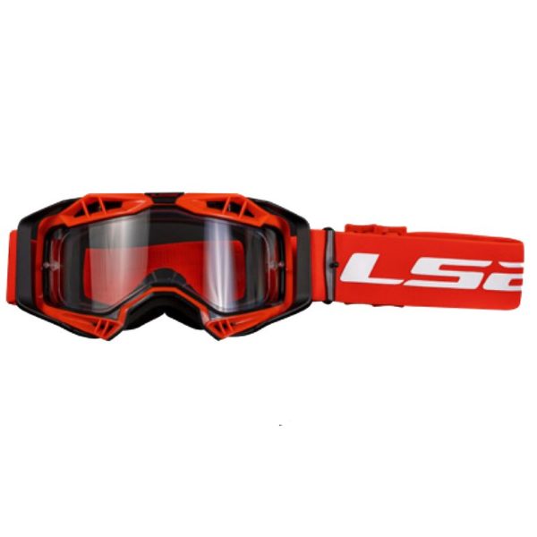 GAFAS LS2 AURA BLACK RED WITH CLEAR VISOR