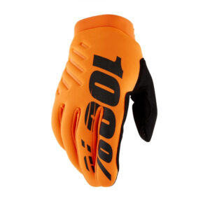 GUANTES 100% BRISKER NARANJA FLUOR / NEGRO