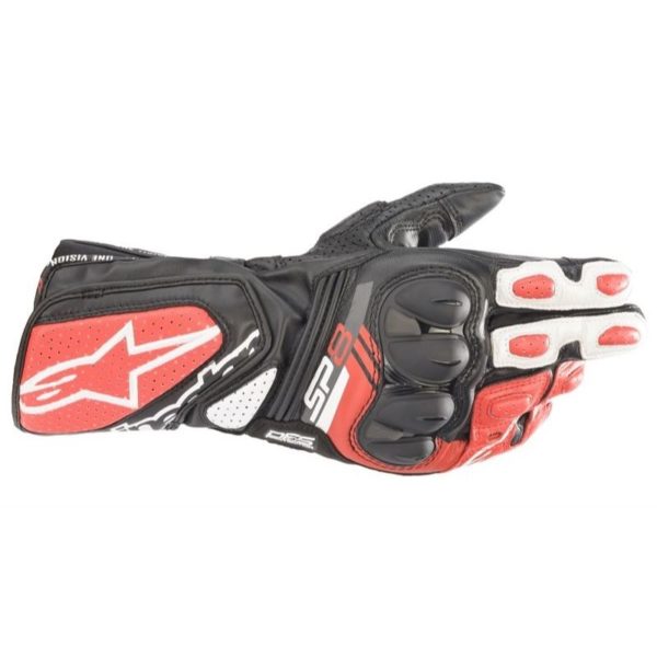 Guantes Alpinestars SP-8 V3 GLOVES BLACK WHITE BRIGHT RED