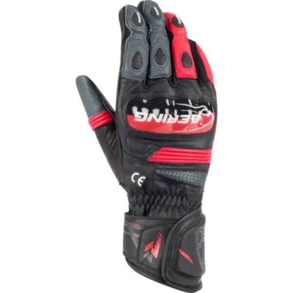 GUANTES BERING SNAP NEGRO GRIS ROJO