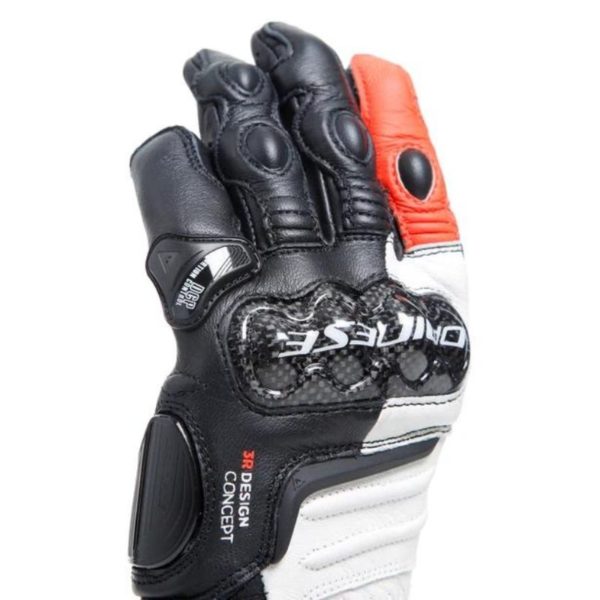 Guantes Dainese CARBON 4 LONG LADY LEATHER NEGRO BLANCO ROJO FLUOR