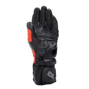Guantes Dainese CARBON 4 LONG LEATHER NEGRO FLUOR-ROJO BLANCO