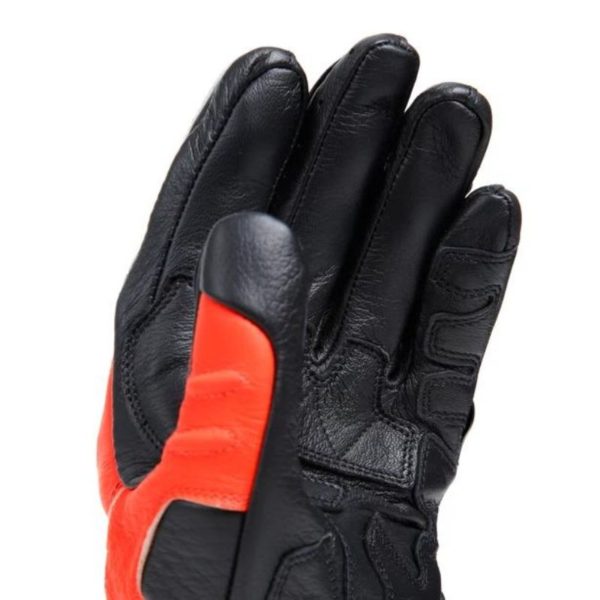 Guantes Dainese CARBON 4 LONG LEATHER NEGRO FLUOR-ROJO BLANCO