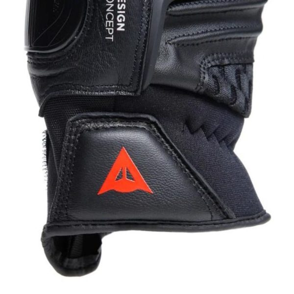 Guantes Dainese CARBON 4 SHORT LEATHER NEGRO FLUO-ROJO