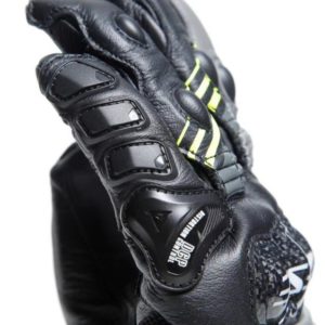 Guantes Dainese DRUID 4 LEATHER NEGRO CARBÓN-GRIS FLUO-AMARILLO