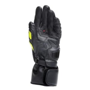 Guantes Dainese DRUID 4 LEATHER NEGRO CARBÓN-GRIS FLUO-AMARILLO