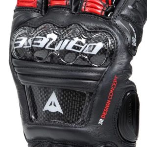 Guantes Dainese DRUID 4 LEATHER NEGRO LAVA-ROJO BLANCO