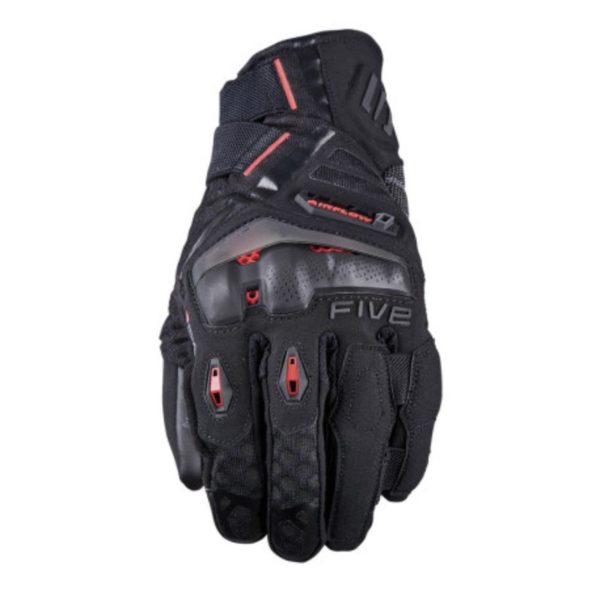 GUANTES FIVE TFX1 AIRFLOW NEGRO ROJO FLUOR