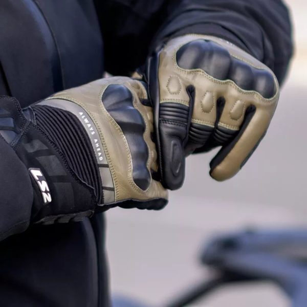 GUANTES LS2 OCTANE WP LEATHER  BLACK BROWN