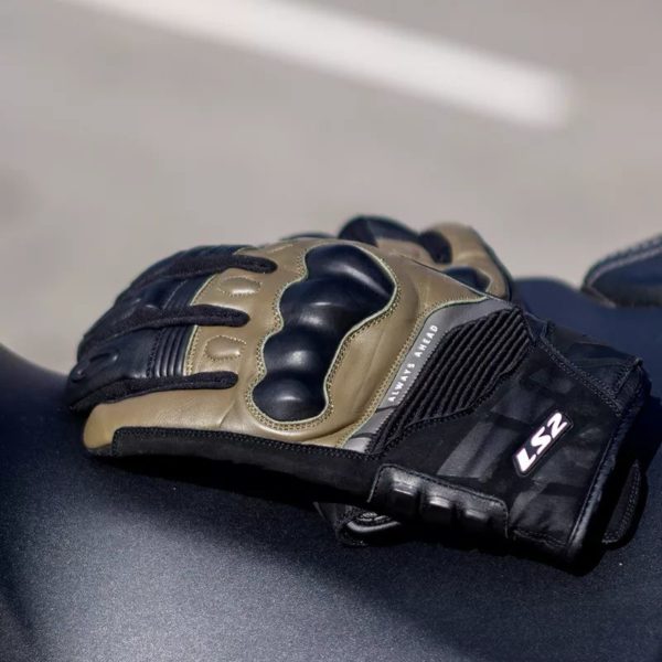 GUANTES LS2 OCTANE WP LEATHER  BLACK BROWN