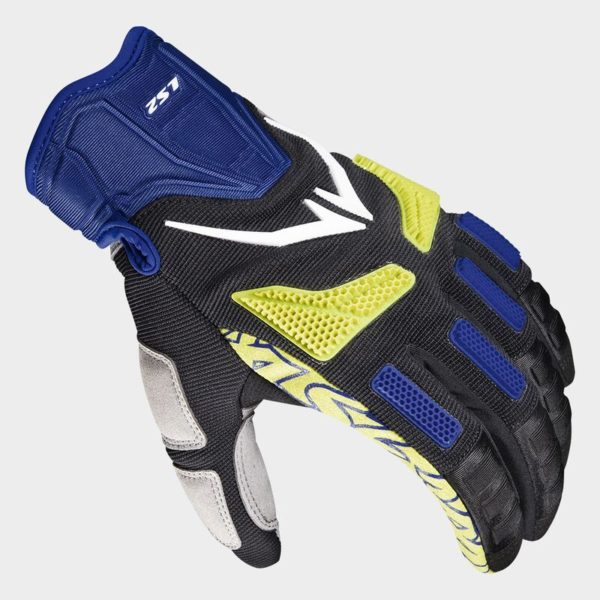 GUANTES LS2 RAVIN BLUE H-V YELLOW