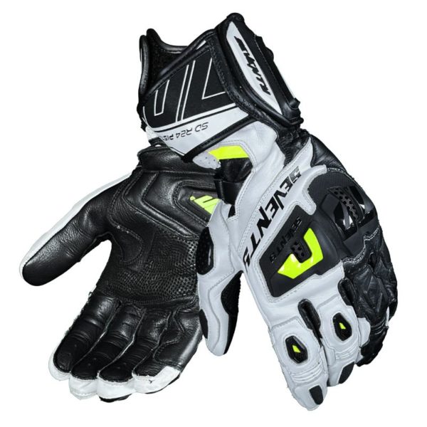 Guantes Seventy SD-R24 PISTA HOMBRE BLANCO NEGRO AMARILLO FLUOR