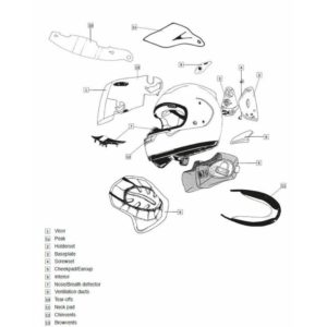 Interior casco ARAI (PENTA PRO) (I/II - XS/S) Azul