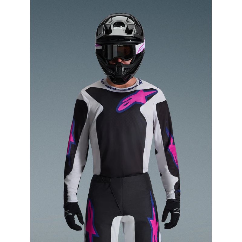 Jersey Alpinestars FLUID GRID BLACK LIGHT GRAY PURPLE