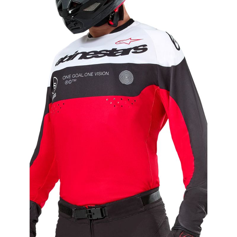 Jersey Alpinestars PRO-DURA BLACK BRIGHT RED WHITE