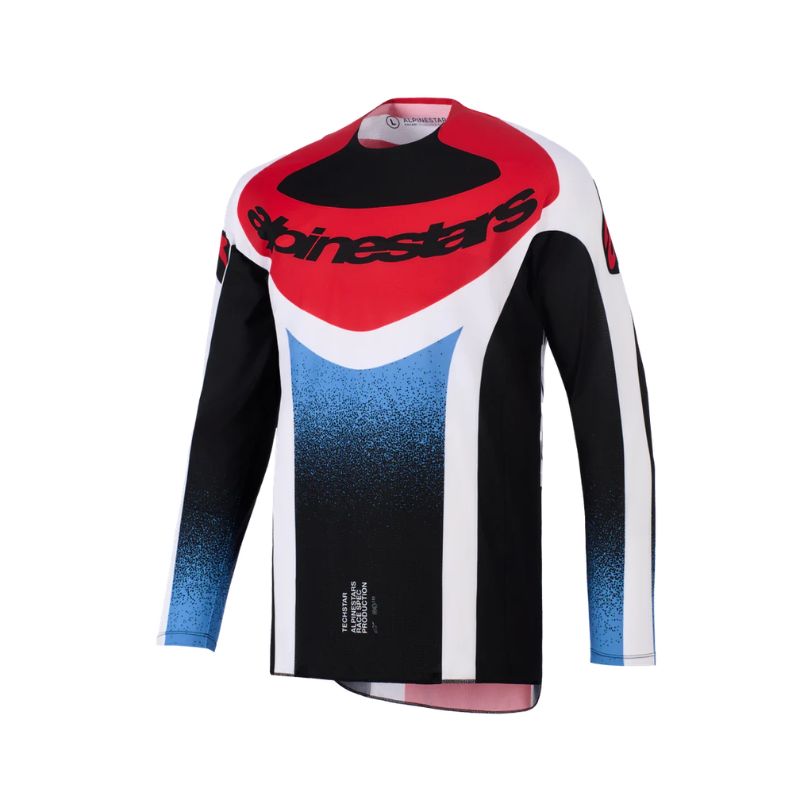 Jersey Alpinestars TECHSTAR KNIF BLACK WHITE RED