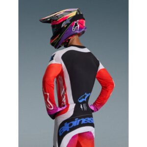 Jersey Alpinestars TECHSTAR KNIF LIGHT GRAY ORANGE FLUO BLACK
