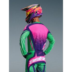 Jersey Alpinestars TECHSTAR NOMUR DEEP PURPLE GREEN PINK FLUO