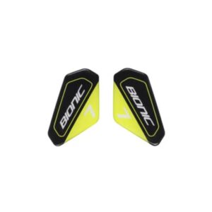 JUEGO DE PEGATINAS PARA RODILLERAS BIONIC 7 NEGRO AMARILLO FLUOR BLANCO