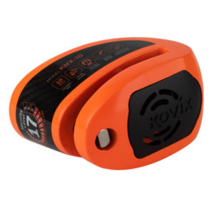 Candado disco para moto kovix knx10 naranja con alarma 120db seguro de 10mm doble lock