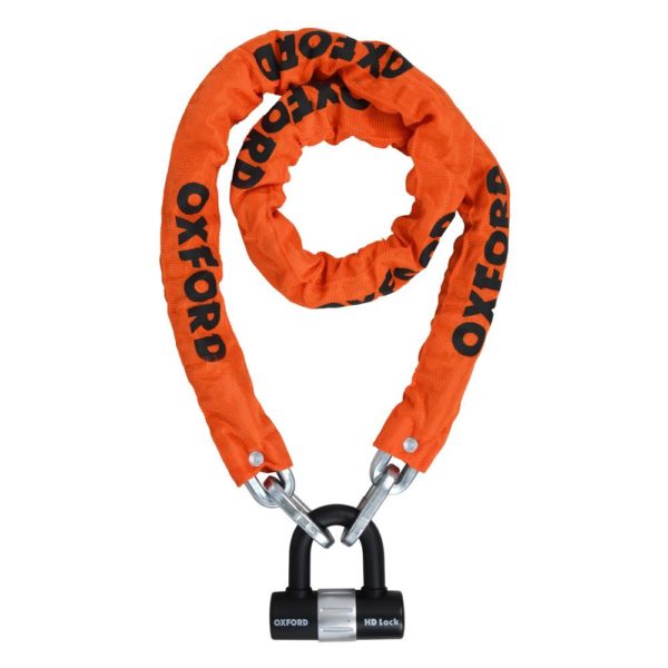 CANDADO + CADENA OXFORD HD CHAIN LOCK 10MM 1.5M NARANJA LK145