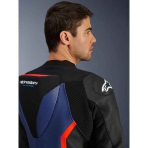 Mono Alpinestars GP FORCE V2 LEATHER SUIT 2 PC BLACK BLUE RED FLUO