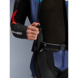 Mono Alpinestars GP FORCE V2 LEATHER SUIT 2 PC BLACK BLUE RED FLUO