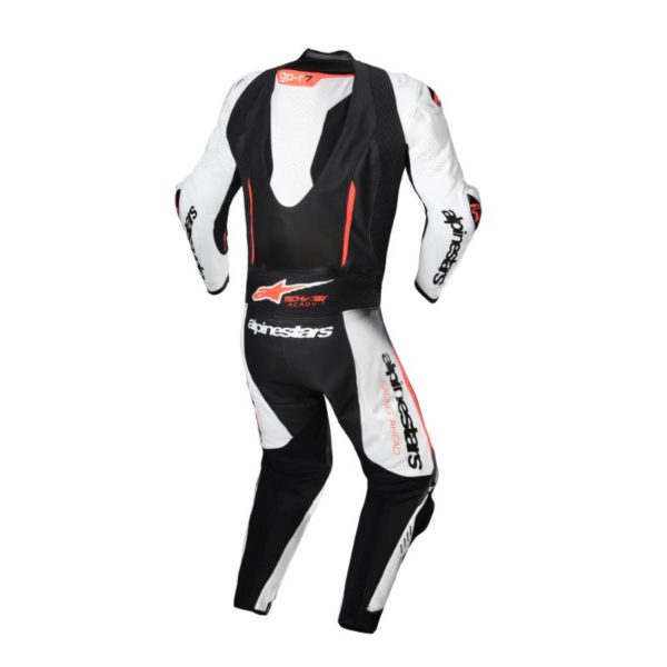 Mono Alpinestars GP-R7 1PC LEATHER WHITE BLACK RED FLUO