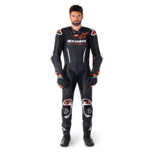 Mono Alpinestars GP-R7 1PC LEATHER BLACK WHITE RED FLUO