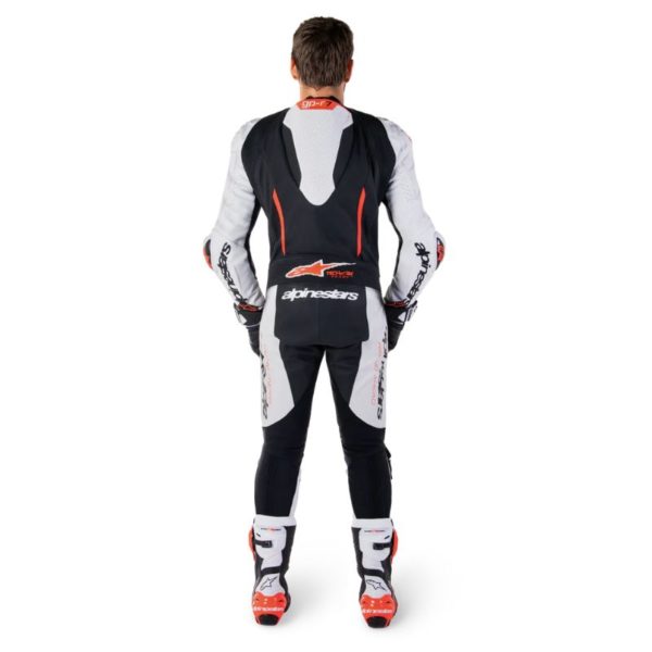 Mono Alpinestars GP-R7 1PC LEATHER WHITE BLACK RED FLUO