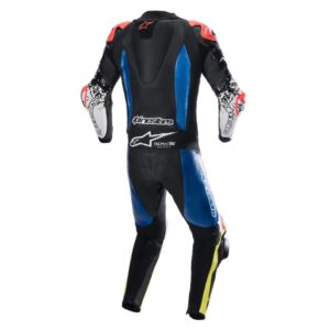 Mono Alpinestars GP TECH V4 1 PC SUIT BLACK BLUE YELLOW FLUO
