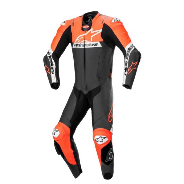 Mono Alpinestars MISSILE V2 WARD 1PC LEATHER BLACK RED FLUO WHITE