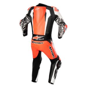 Mono Alpinestars RACING ABSOLUTE V2 1 PC LEATHER SUIT RED FLUO WHITE BLACK
