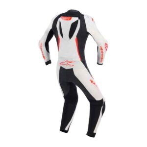 Mono Alpinestars STELLA GP-R7 1PC LEATHER SUIT WHITE BLACK RED FLUO