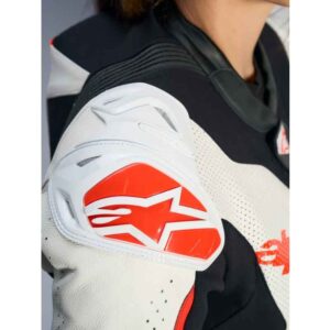 Mono Alpinestars STELLA GP-R7 1PC LEATHER SUIT WHITE BLACK RED FLUO