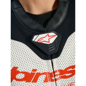 Mono Alpinestars STELLA GP-R7 1PC LEATHER SUIT WHITE BLACK RED FLUO
