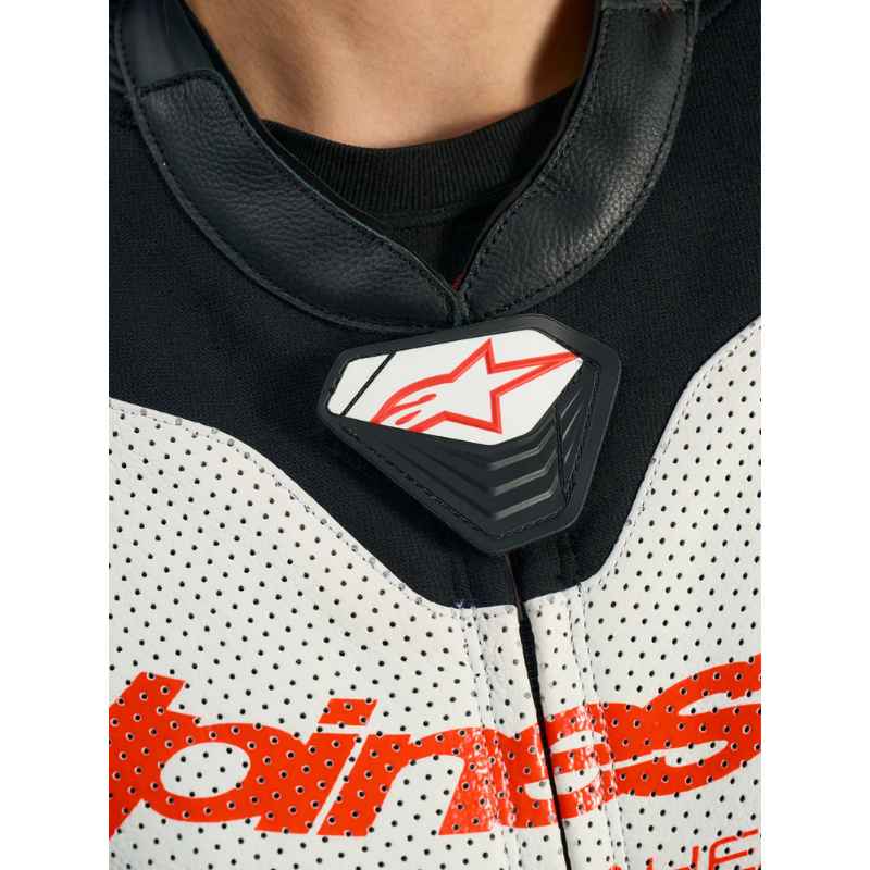 Mono Alpinestars STELLA GP-R7 1PC LEATHER SUIT WHITE BLACK RED FLUO
